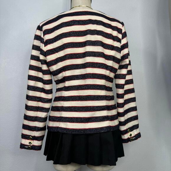 Cabi Nautical Striped Blazer Jacket Navy Red White Double Breasted Preppy Small - Picture 3 of 8